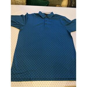 Dunning Golf Blue Performance Polo Shirt Men's Large Stretch Casual